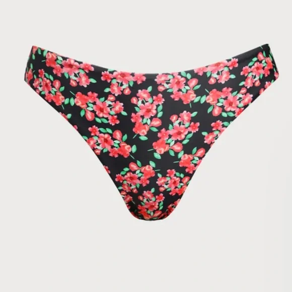 Floral Cutout Bikini Top in Black and Pink - Picture 3 of 3